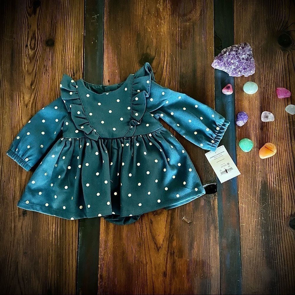 🔴5 for $25 🔴 Carter’s 2 Piece Navy Dress w/ Shimmery Polkadots